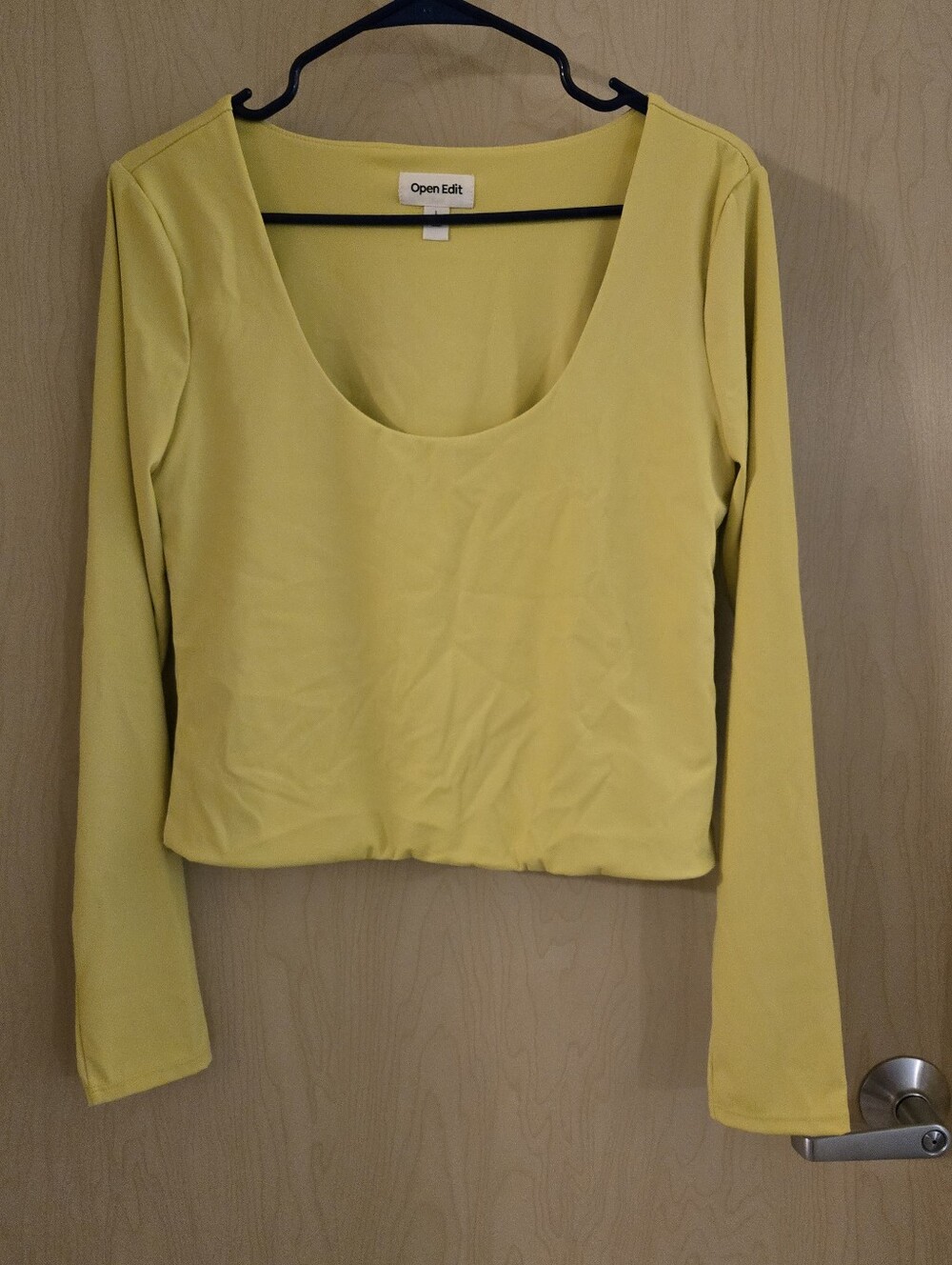 NWOT Open Edit Yellow Long Sleeve Top (L)